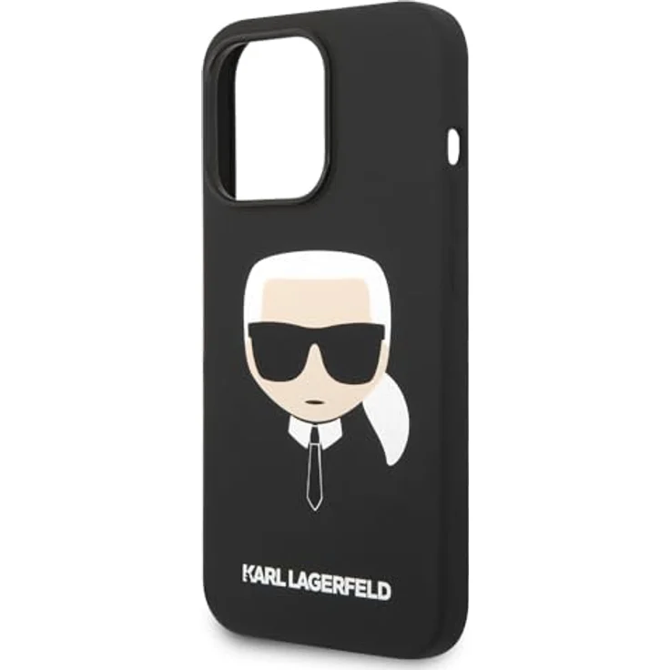 Karl Lagerfeld KLHCP14XSLKHBK Hülle für iPhone 14 Pro Max 6,7", Silikon Hardcase in Schwarz mit Karl's Head Muster – Bild 3