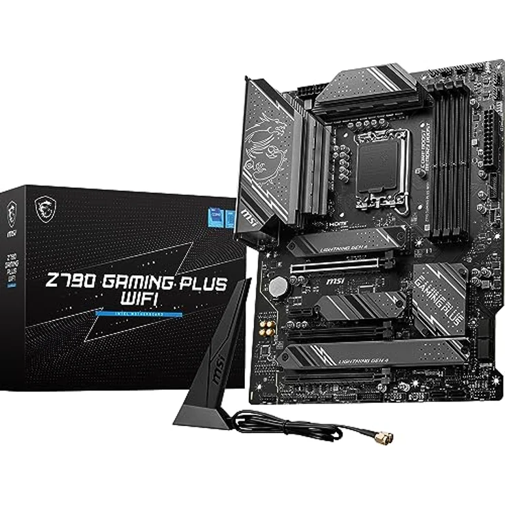 MSI Z790 GAMING PLUS WIFI Motherboard, ATX - Unterstützt Intel Core Prozessoren der 12. und 13. Generation, LGA 1700 - DDR5 Memory Boost 7200+MHz/OC, 1 x PCIe 5.0 x16, 4 x M.2 Gen4, 2.5G LAN, Wi-Fi 6E – Bild 1
