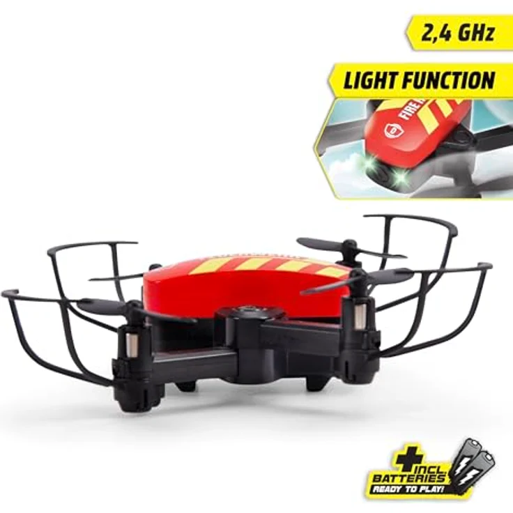 Dickie Toys RC Fire Drone, ferngesteuerte Feuerwehr-Drohne mit Flugstabilisator und LED-Lichtern, inkl. Fernbedienung und Batterien, ab 8 Jahre – Bild 3