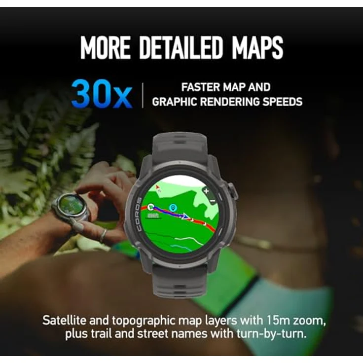 COROS APEX 4 Sportuhr mit GPS, 1,2" MIP-Touchscreen, globale Karten, 34 Tage Akku, 5 Klettermodi, Mikrofon und Lautsprecher (Schwarz, 42mm) – Bild 5