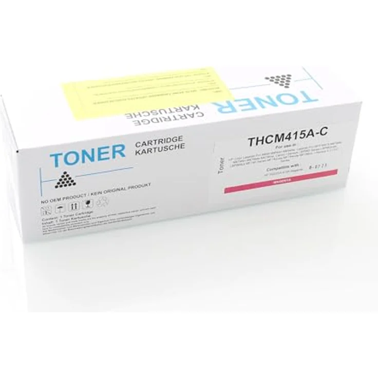 ABC Kompatibler Toner HP 415A W2033A, Magenta mit Chip für Color Laserjet Pro M454 Serie (M454dn, M454dw, M455dn, MFP M479, M479dw, M479fdn, M479fdw, M479fnw, M480f) – Bild 1