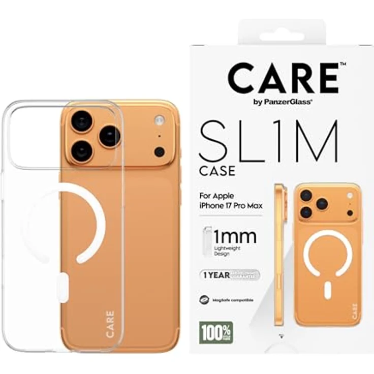 Panzer Glass Care by PanzerGlass SL1M Case Transparent mit MagSafe für iPhone 17 Pro Max, sturzfest und kratzfest aus 100% recyceltem Kunststoff – Bild 2