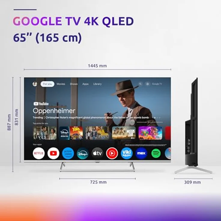 Strong SRT65UG8773C, 65 Zoll QLED 4K Smart-TV mit WLAN, metallic-silber – Bild 2