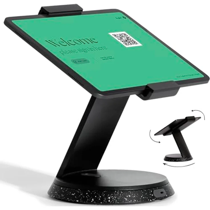 BOUNCEPAD Bouncepad Eddy - universelle Tischhalterung für iPads und Tablets, schwarz, 360° drehbar, kompatibel mit iPad Mini bis iPad Pro 12.9 Zoll – Bild 1