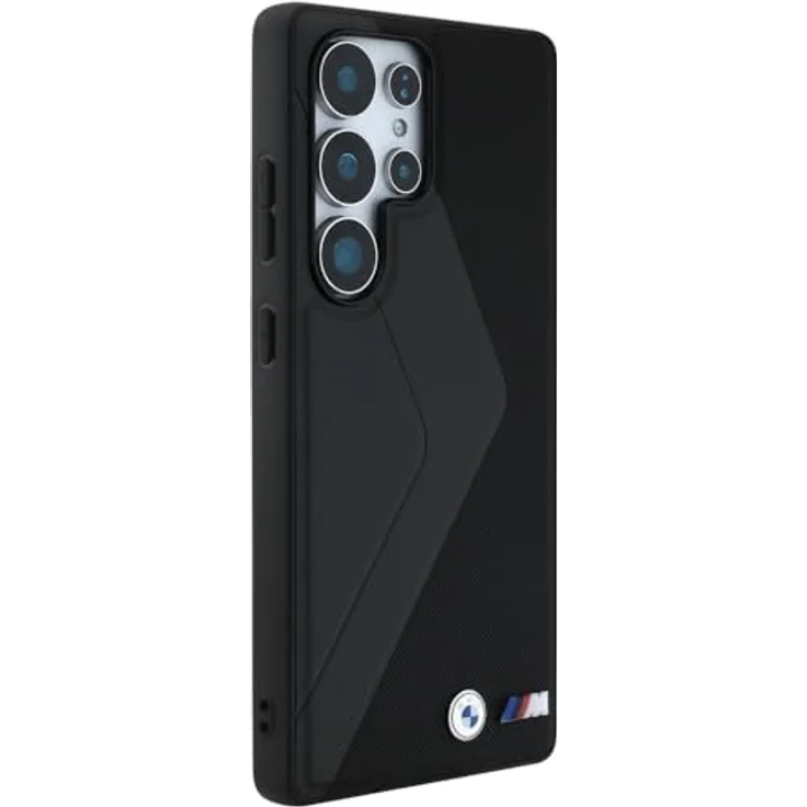 BMW Handyhülle Galaxy S25 Ultra, MagSafe kompatibel, Kunstleder schwarz mit Metall-Logo, 6,9 Zoll, Kantenschutz – Bild 4