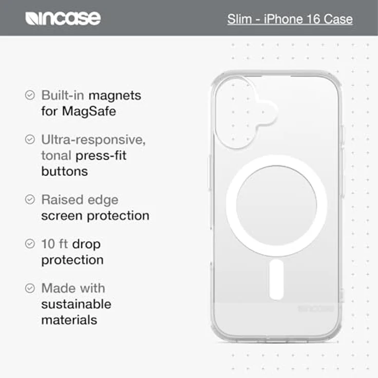 Incase Schlanke Apple Magsafe-Hülle für iPhone 16 Plus – transparent, ultradünn mit integrierten Magneten für MagSafe-Laden – Bild 3