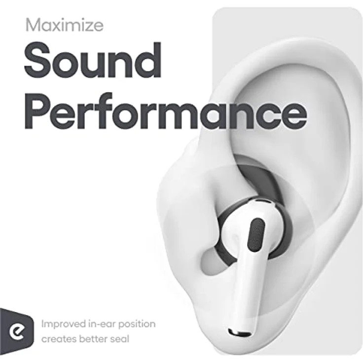 KeyBudz EarBuddyz Ohrhaken für AirPods 3 Ohrpolster (Sicherer Halt für Apple AirPods 3) - Hochwertige Silikonaufsätze, Schwarz – Bild 4