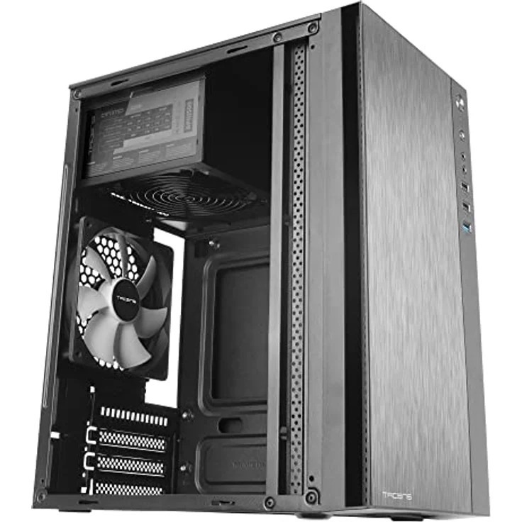Tacens Anima ACX500, Micro ATX PC Gehäuse, 12cm Lüfter, 500W Netzteil, USB 3.0, Schwarz, Compact – Bild 4