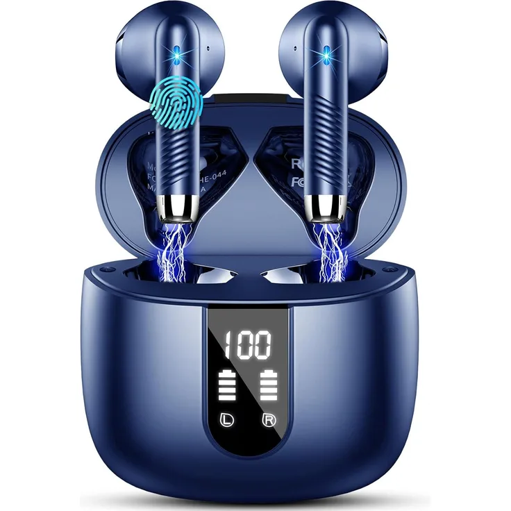 Drsaec Bluetooth Kopfhörer In-Ear mit 4 Mikrofonen, ENC Noise Cancelling, 48h Akku, IP7 Wasserdicht, LED Display, USB-C Schnellladung