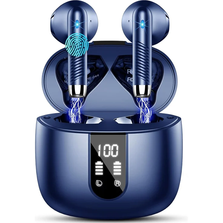 Drsaec Bluetooth Kopfhörer In-Ear mit 4 Mikrofonen, ENC Noise Cancelling, 48h Akku, IP7 Wasserdicht, LED Display, USB-C Schnellladung