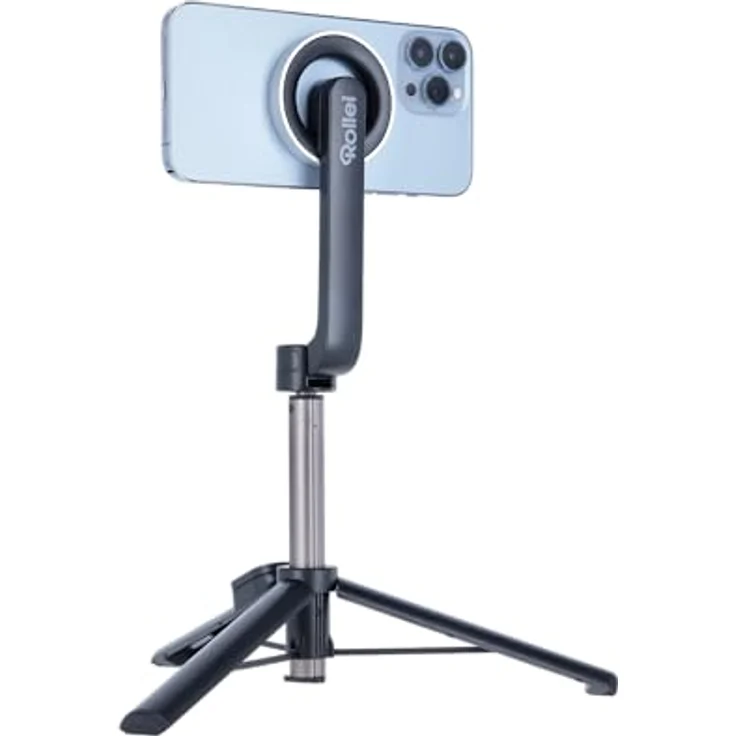 Rollei MSS Selfie Tripod, magnetisches Stativ und Selfie Stick mit Bluetooth-Fernauslöser, bis 64,3 cm hoch, schwarz – Bild 4