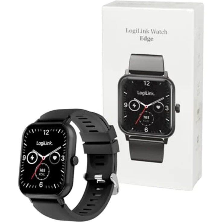 LogiLink Edge Smartwatch, 1,83 Zoll Touchscreen, IP68 wasserdicht, Bluetooth 5.2, Herzfrequenzüberwachung, personalisierbares Zifferblatt – Bild 9