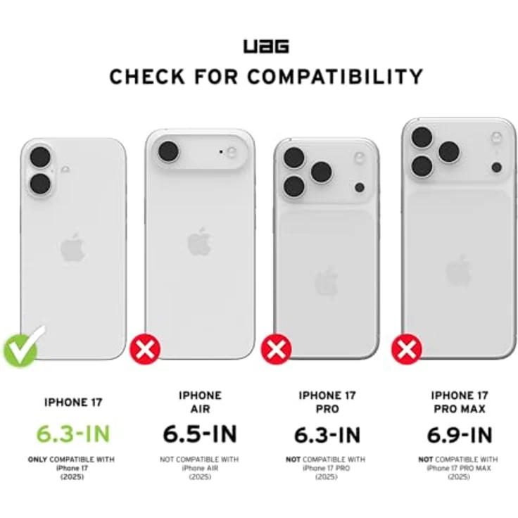 URBAN ARMOR GEAR Civilian LT Case für Apple iPhone 17, Hülle mit 6m Fallschutz, Wireless Charging und erhöhtem Rand, schwarz – Bild 2