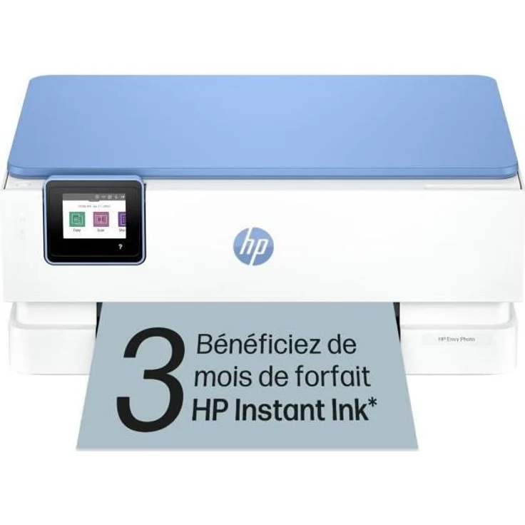 HP Envy 7231 Wireless All-in-One Farb-Drucker, 4800 x 1200 DPI, A4, Blau, Weiß, mit Instant Ink und Duplexdruck