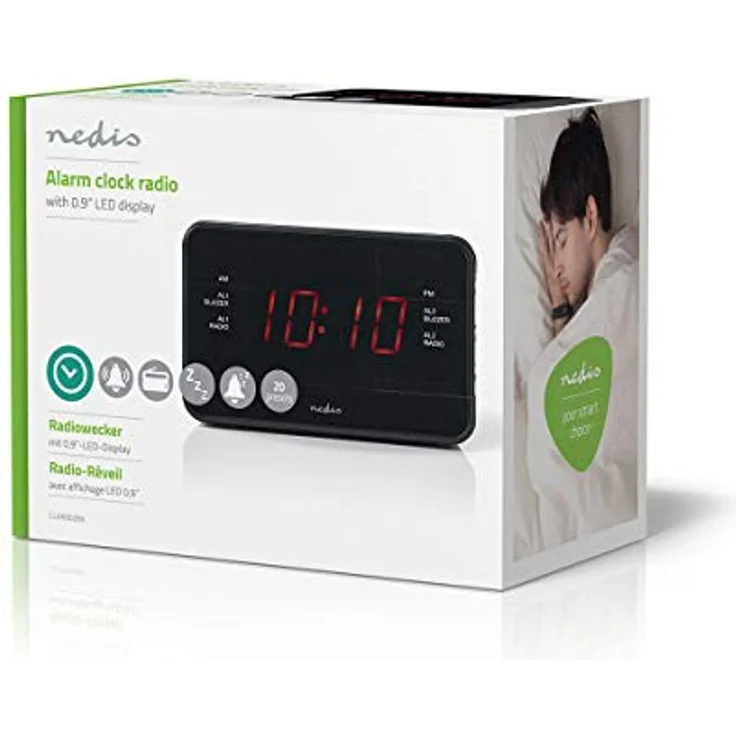 Nedis Digitales Radiowecker mit LED-Display (0,9 Zoll) FM – Bild 3
