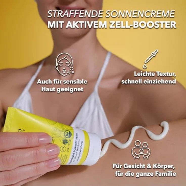 ecoelio LSF 50 nachhaltige Sonnencreme 200ml "Mehr Care" - Sonnenschutz für Körper und Gesicht, ohne Octocrylene und Mikroplastik, parfümfrei, für empfindliche Haut – Bild 4