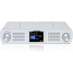 Blaupunkt KRD 100, Bluetooth Küchenradio mit DAB+, Unterbau Radio, DAB Plus, UKW, Multidisplay, Digitalradio mit Uhr, LED Licht, 2 Back Timer, Werkstatt Unterschrank Radio, Weiß