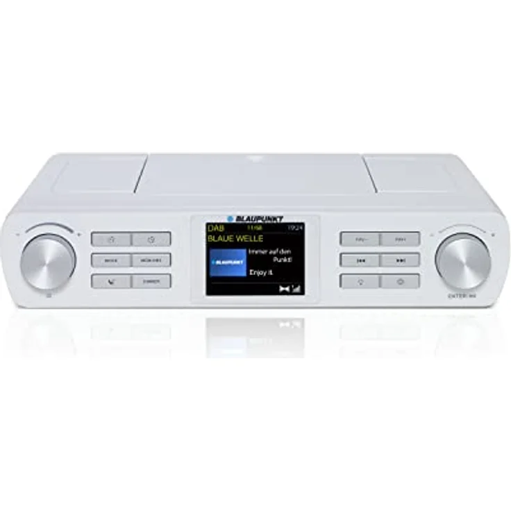 Blaupunkt KRD 100, Bluetooth Küchenradio mit DAB+, Unterbau Radio, DAB Plus, UKW, Multidisplay, Digitalradio mit Uhr, LED Licht, 2 Back Timer, Werkstatt Unterschrank Radio, Weiß – Bild 1