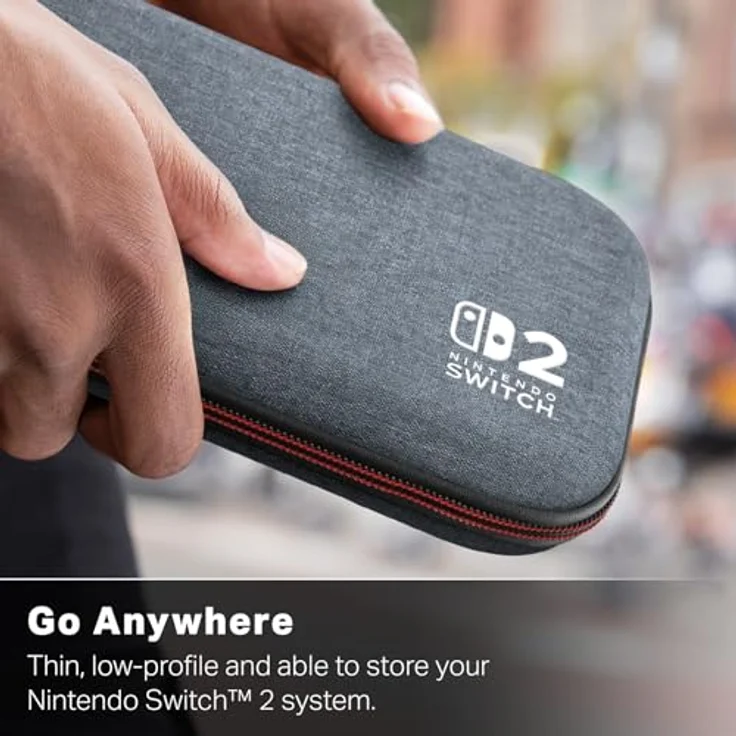 PowerA Slim Case für Nintendo Switch 2 - Dunkles Heidengrau, offiziell lizenziert, Schutzhülle mit Platz für 10 Softwarekarten, gepolstertem Displayschutz und integriertem Standfuß – Bild 3