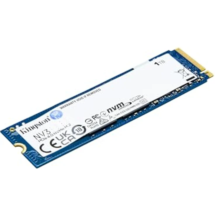 Kingston NV3 NVMe PCIe 4.0 Interne SSD 1TB M.2 2280-SNV3S/1000G, Gen 4x4 NVMe PCIe-Leistung, Schwarz – Bild 2