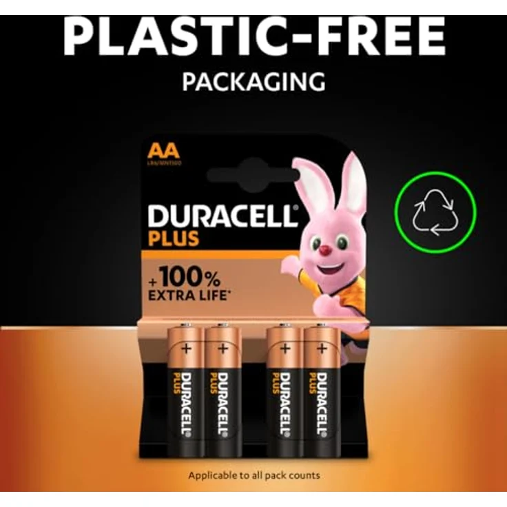 Duracell AA-Plus Alkaline Batterien (2 Blisterpackungen mit je 4 Batterien), langlebige AA-Batterien – Bild 2