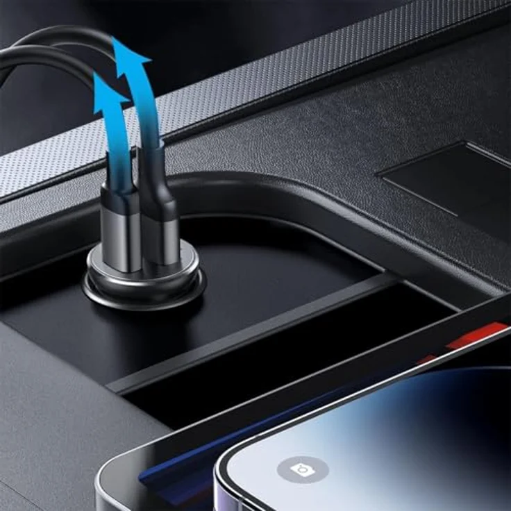 Joyroom JR-CCN05, 30W Mini USB-A und USB-C Auto-Ladegerät mit Power Delivery und Quick Charge, schwarz – Bild 6