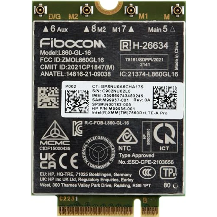 HP LTE-AP WWAN (M.2 A Key), Netzwerkkarte, Schwarz – Bild 2