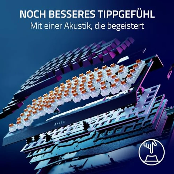 Razer BlackWidow V4 Pro 75% - Kabellose Hot-Swap-Gaming-Tastatur - OLED-Display (Befehlsrad, 4K Hz & Bluetooth-Konnektivität, magnetische Handballenauflage) ISO US-Layout | Schwarz – Bild 5