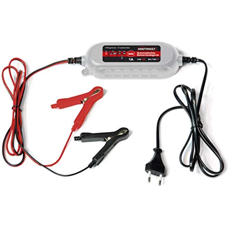 Dino KRAFTPAKET 136314 Automatikladegerät 12 V, 6V, 1A, 5-Schritt Ladegerät mit deutschsprachigem Display und Memoryfunktion – Bild 2