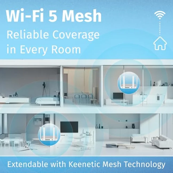 Keenetic Skipper DSL AC1200, Mesh Wi-Fi 5 Modem Router mit 4-Port Gigabit Smart Switch und USB 2.0 Anschluss – Bild 5