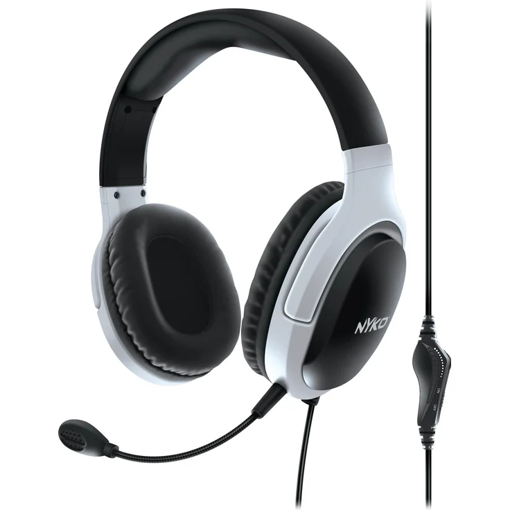 Nyko NP5-5000, True Wireless Stereo Gaming Headset mit 40-mm-Treibern, verstellbarem Kopfband und omnidirektionalem Mikrofon, Schwarz-Weiß