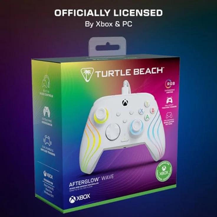 Turtle Beach Afterglow Wave Wired Controller, Gaming Controller mit RGB-Beleuchtung, ergonomischem Design und einstellbaren Hall-Effekt-Abzügen, Weiss – Bild 9