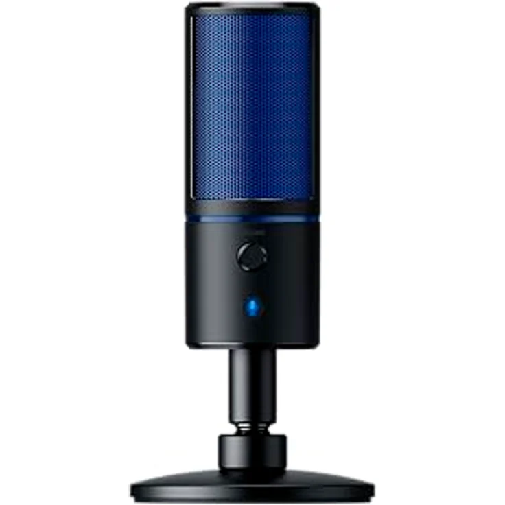 Razer Seiren X PS4 - USB Kondensator-Mikrofon für Streaming auf der PlayStation (Kompakt mit Schockdämpfer, Superniere Aufnahmemuster, latenzfrei, Stumm-Taste) Schwarz-Blau – Bild 2