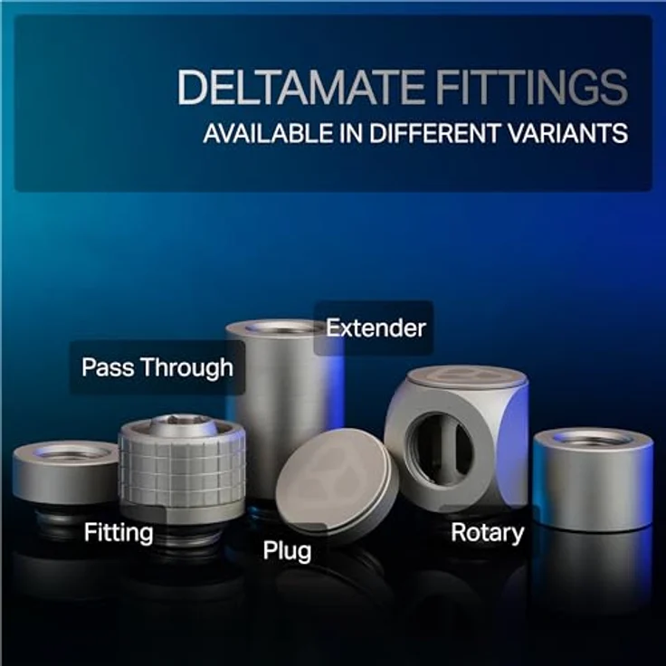 Thermal Grizzly DeltaMate Fitting HT16, Wasserkühlung mit Matt Nickel Finish, 6er Pack – Bild 4