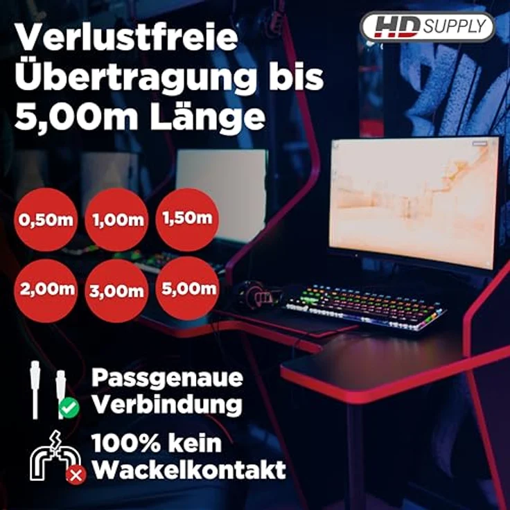 HDSupply X-HC005-005E HDMI-Kabel, 0,50m, Verlängerung – Bild 8
