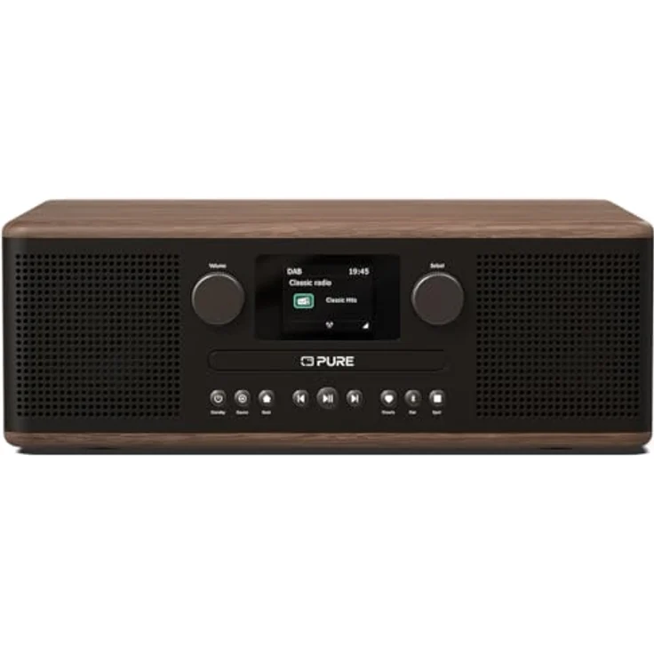 Pure Classic C-D6 Musiksystem (CD-Player, DAB+/FM, Bluetooth, AUX, USB, Wecker, Sleeptimer) Coffee Black/Walnut – Bild 1
