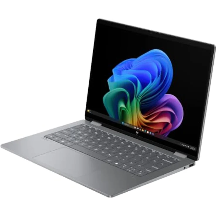 HP OmniBook X Flip 2-in-1 Laptop, 14" 2K Touchscreen, AMD Ryzen AI 7, 16GB RAM, 512GB SSD, Win11, QWERTZ - Silber – Bild 2