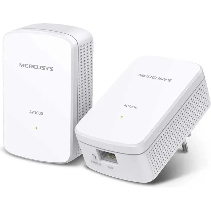 Mercusys AV1000 Gigabit Powerline Starter Kit, bis zu 1000 Mbit/s, 300m Reichweite, einfache Installation, IEEE 802.11i