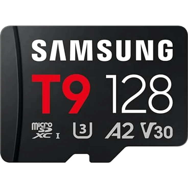 Samsung T9 microSD-Karte, 128 GB, UHS-I U3, 200 MB/s Lesen, 130 MB/s Schreiben, schwarz – Bild 1