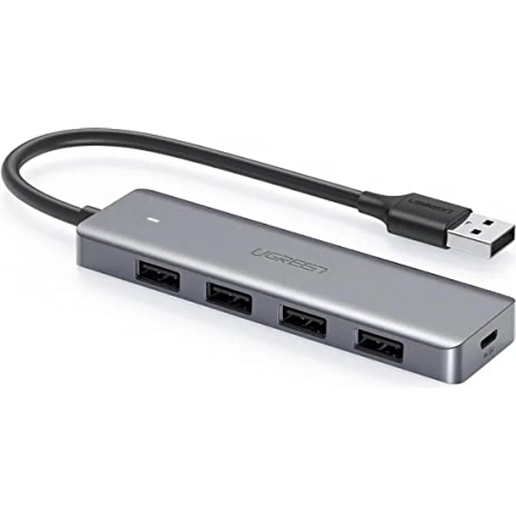 Ugreen 4-Port USB 3.0 Hub USB Multiplexer Adapter, grau - Schnelle Datenübertragung mit bis zu 5Gbps – Bild 1