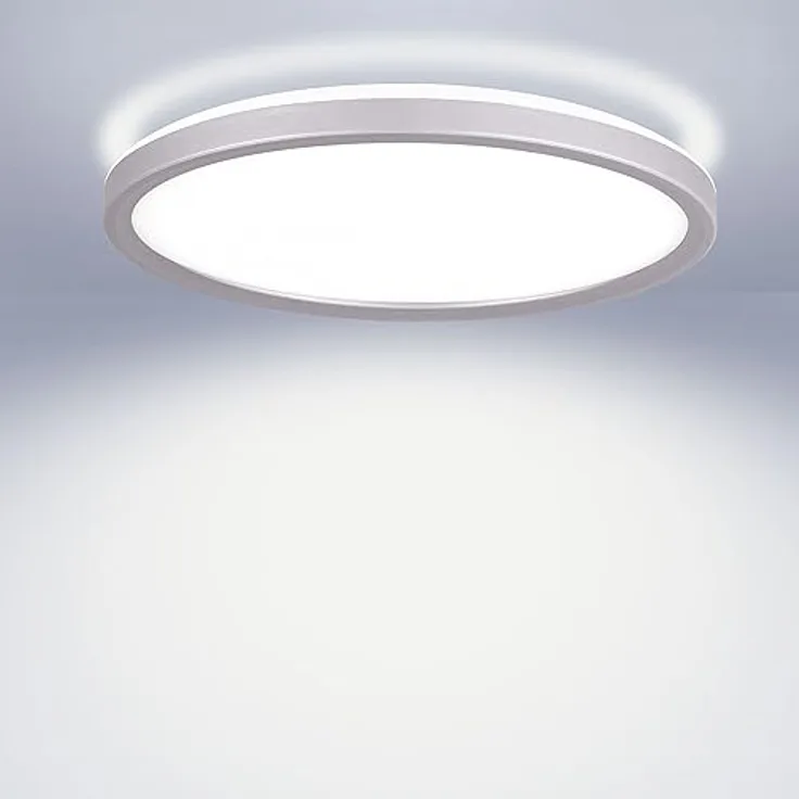 max K O M F O R T LED Deckenlampe LUCKY rund grau 18W Tageslicht Lampe 230V Aufputzlampe Deckenleuchte Leuchte - helle Deckenbeleuchtung