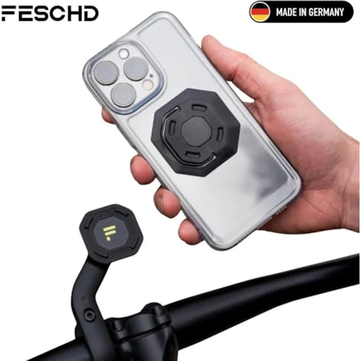 Feschd Bike Bundle, Smartphone Halterung mit integrierten Fingerring, Magnethalter und Vibrationsdämpfer, Schwarz – Bild 7