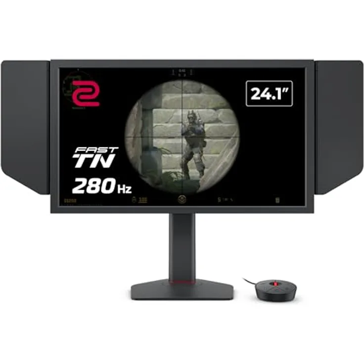 BenQ Zowie XL2540X+, 24,1 Zoll 280 Hz Gaming-Monitor für Esports, 1080p, Fast TN Panel, Höhenverstellung, S-Switch, Schutzhaube