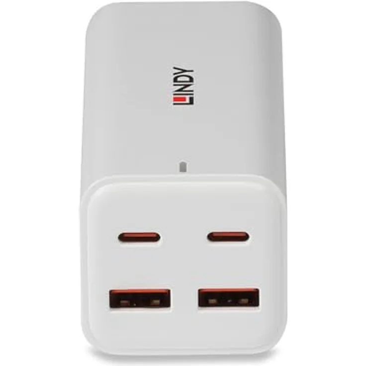LINDY 73441 100W GAN Ladegerät mit 4 Ports USB Typ A und C, kompaktes Design, integrierte Sicherheitsfunktionen – Bild 2