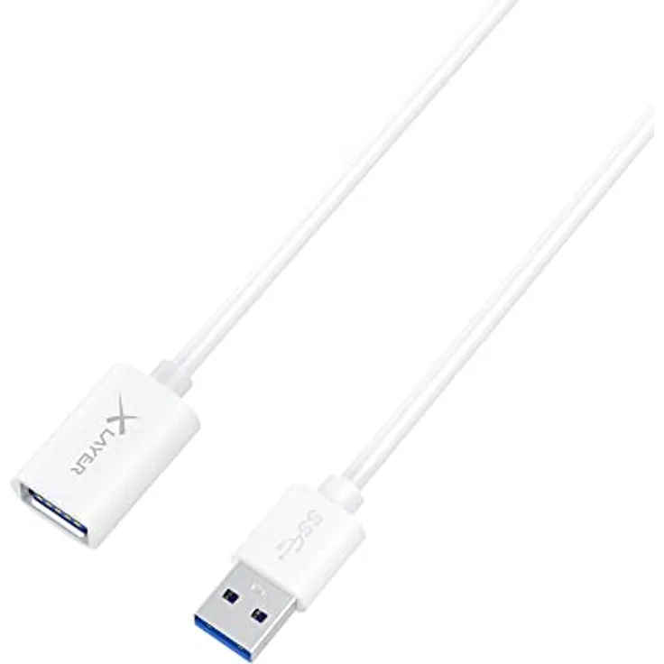 Kabel XLayer Colour Line Verlängerungskabel USB to USB 1.5 m White
