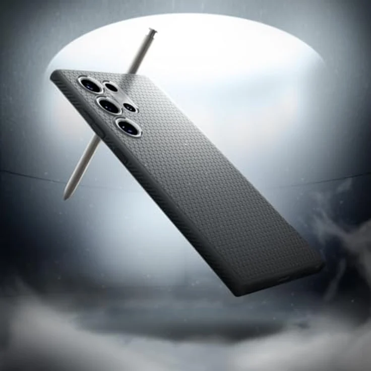 Spigen Liquid Air Hülle Kompatibel mit Samsung Galaxy S24 Ultra -Grau Gemustertes TPU mit Eckschutz und Spider Web Design - Handyhülle – Bild 3