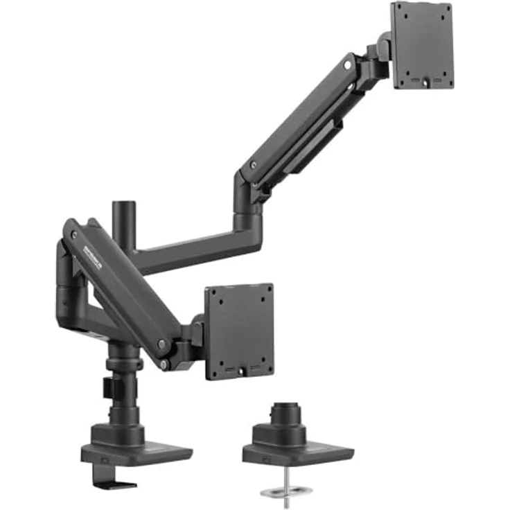Speaka Professional SP-MM-980 2fach Monitorhalterung 43,2 cm (17) - 124,5 cm (49) Schwarz Höhenverstellbar, Neigbar+S – Bild 2