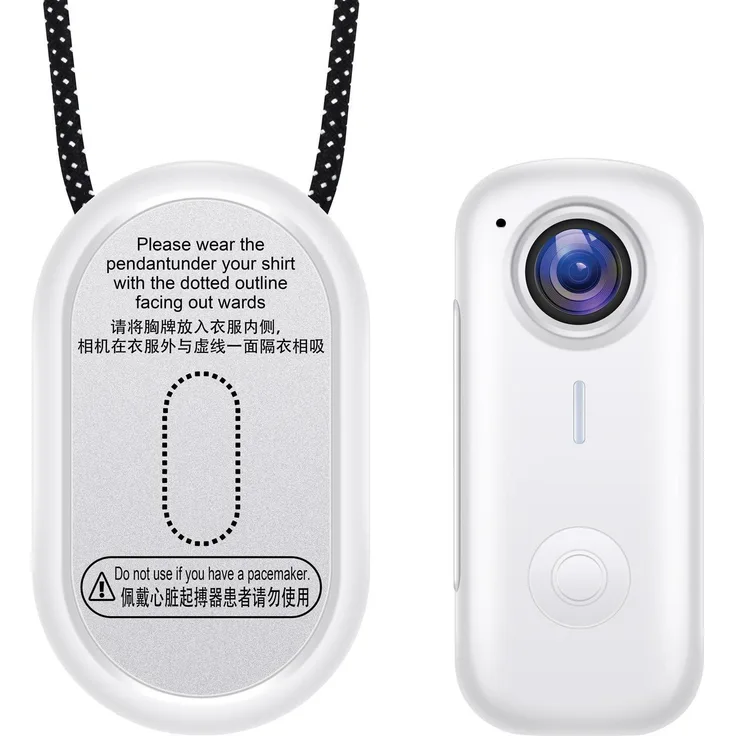 Exlene WiFi Action Thumb Camera, magnetische Mini-Sportkamera mit 120°-Weitwinkel und intelligenter Bildstabilisierung, weiß