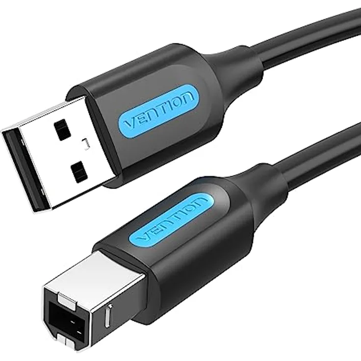 VENTION Druckerkabel USB 2m USB A auf USB B Kabel, stabil und langlebig, für Drucker, Scanner, HP, Dell, Canon, Lexmark, Xerox usw.