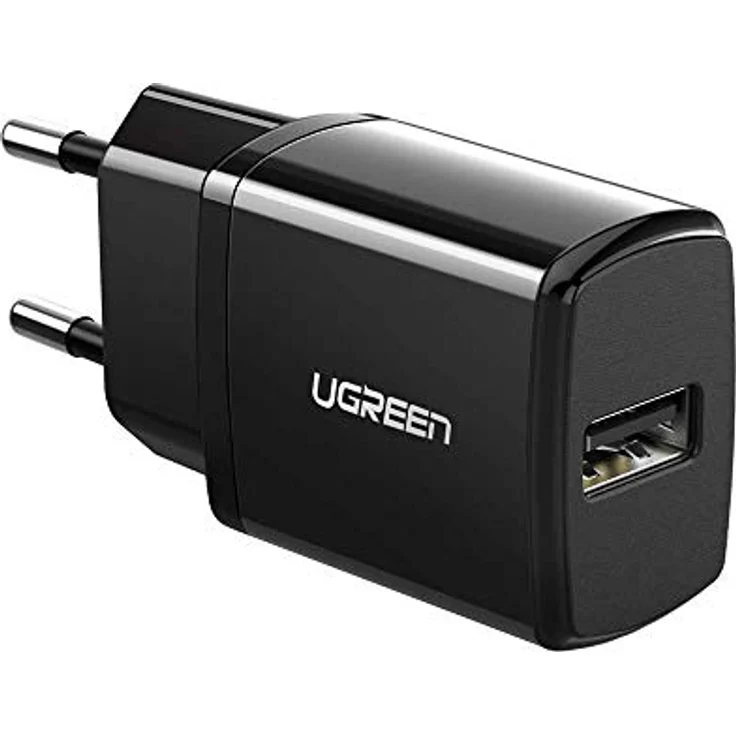 UGREEN 2.1A 10.5W USB-A Ladegerät, Schwarz, mit Multi-Protection Funktion und universeller Kompatibilität – Bild 1